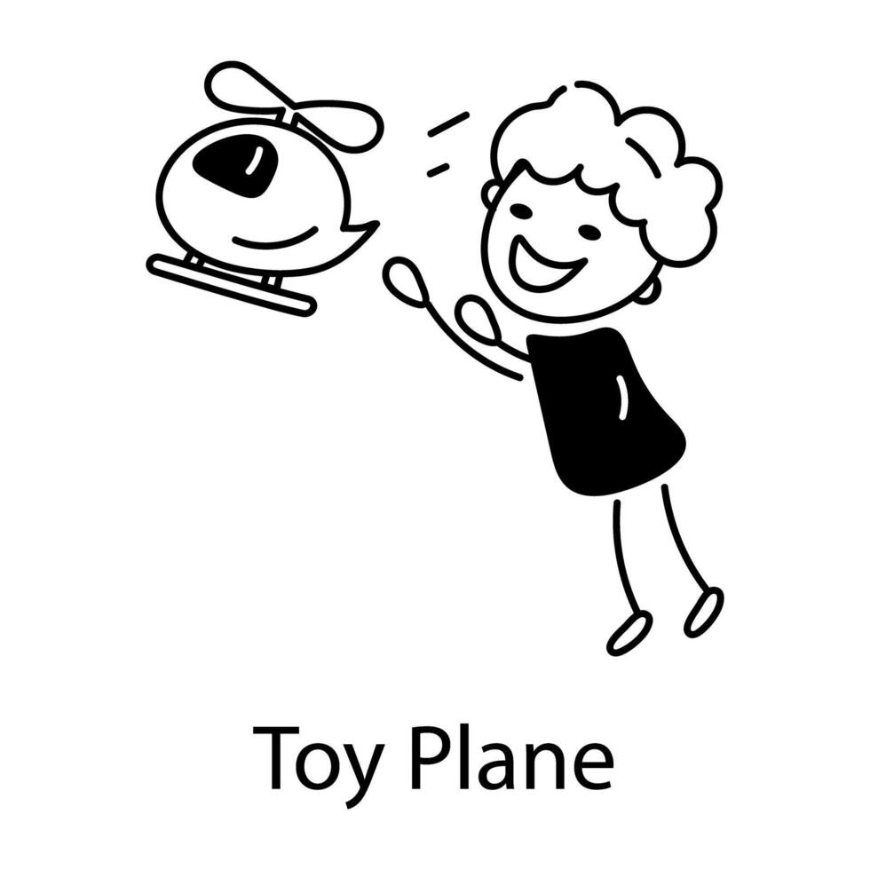 Trendy Toy Plane vector