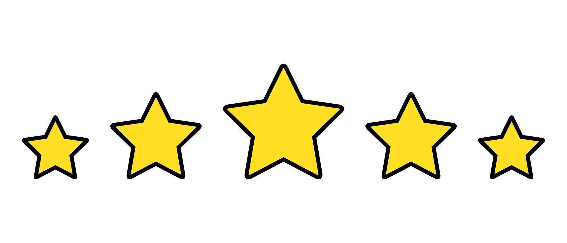 Five star feedback icon vector. Excellent rating concept vector