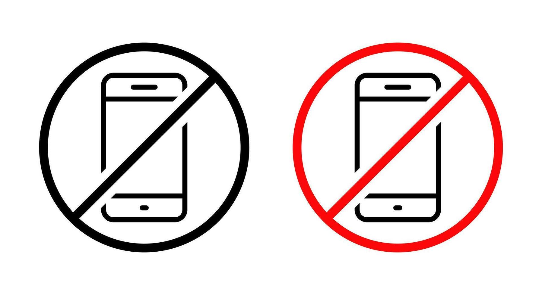 No smartphone area sign icon. Turn off cellphone symbol. Mobile phone barring vector