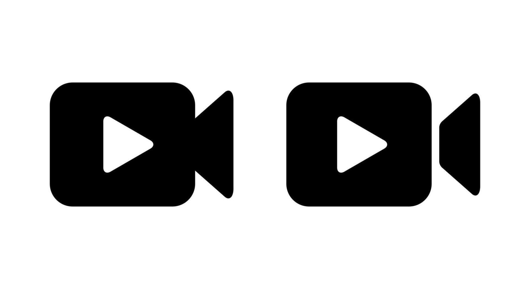 vídeo jugador icono vector en de moda estilo. jugar botón en vídeo cámara símbolo