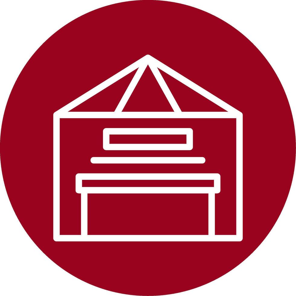 Warehouse Outline Circle Icon vector