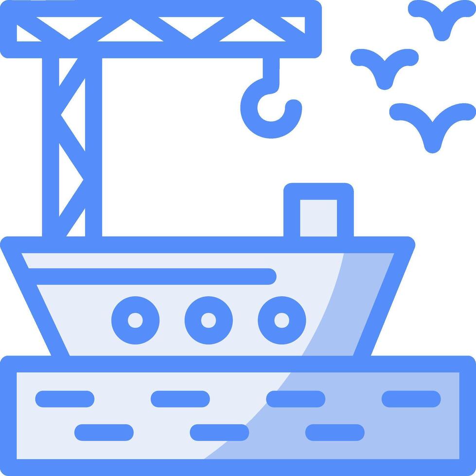 Port Line Filled Blue icon vector