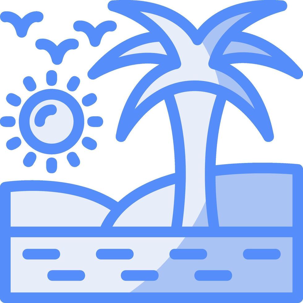 Oasis Line Filled Blue icon vector