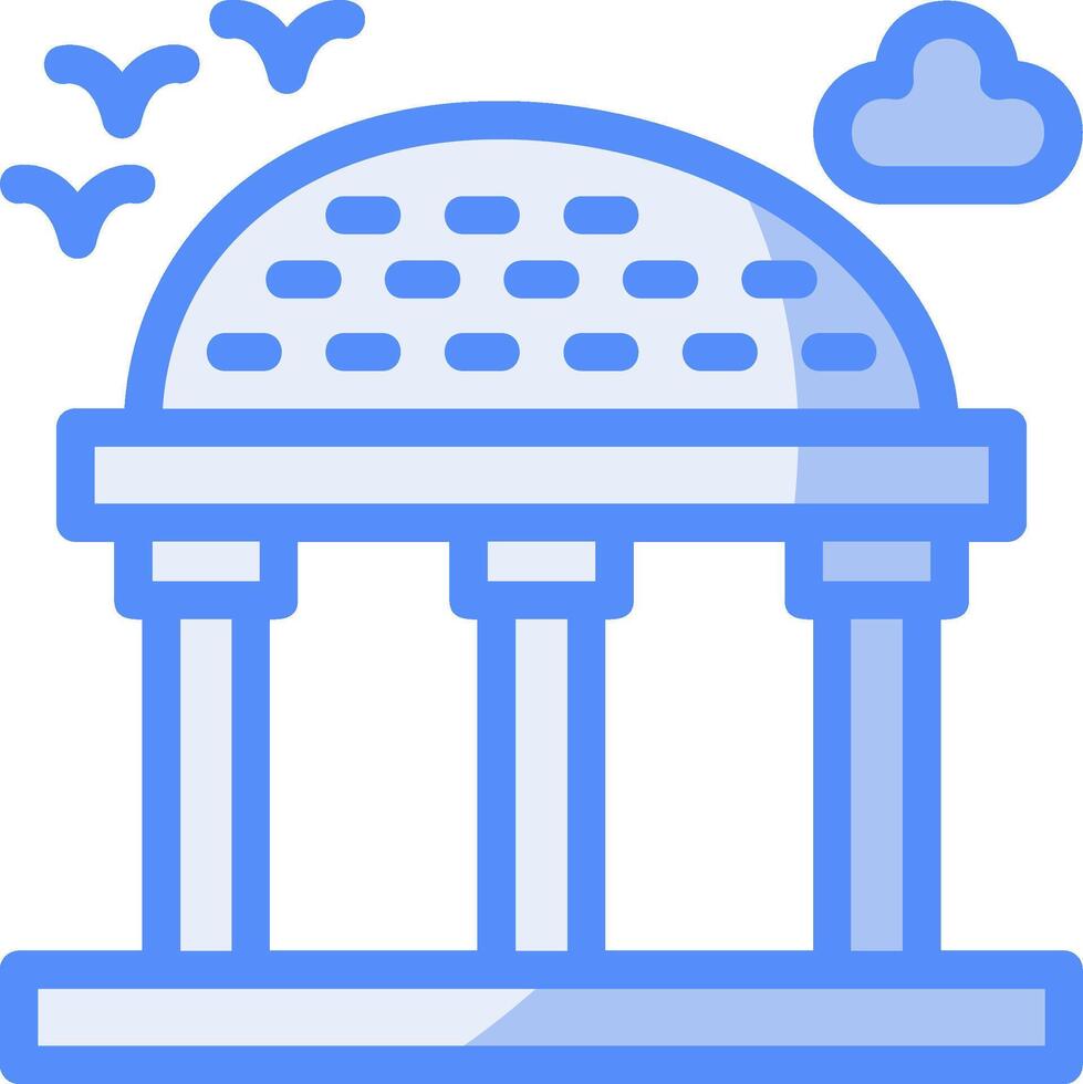 Esplanade Line Filled Blue icon vector
