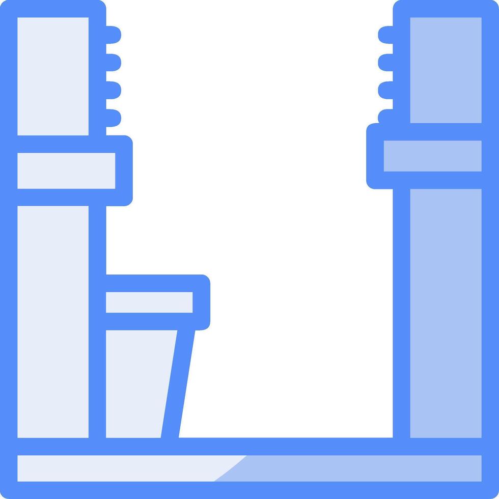 Alley Line Filled Blue icon vector