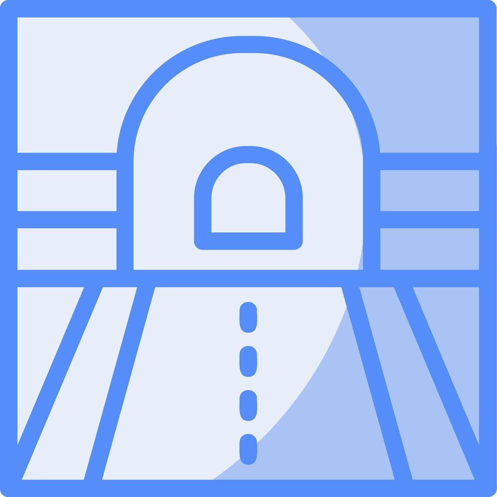 Tunnel Line Filled Blue icon vector