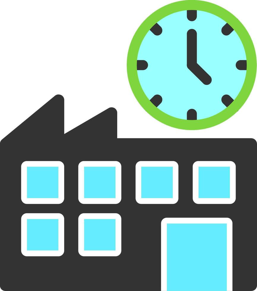 fábrica reloj plano icono vector