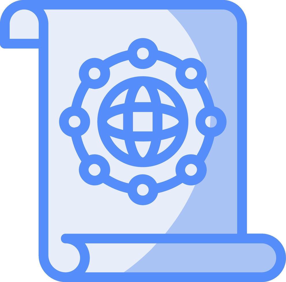 Unity Quest Line Filled Blue Icon vector