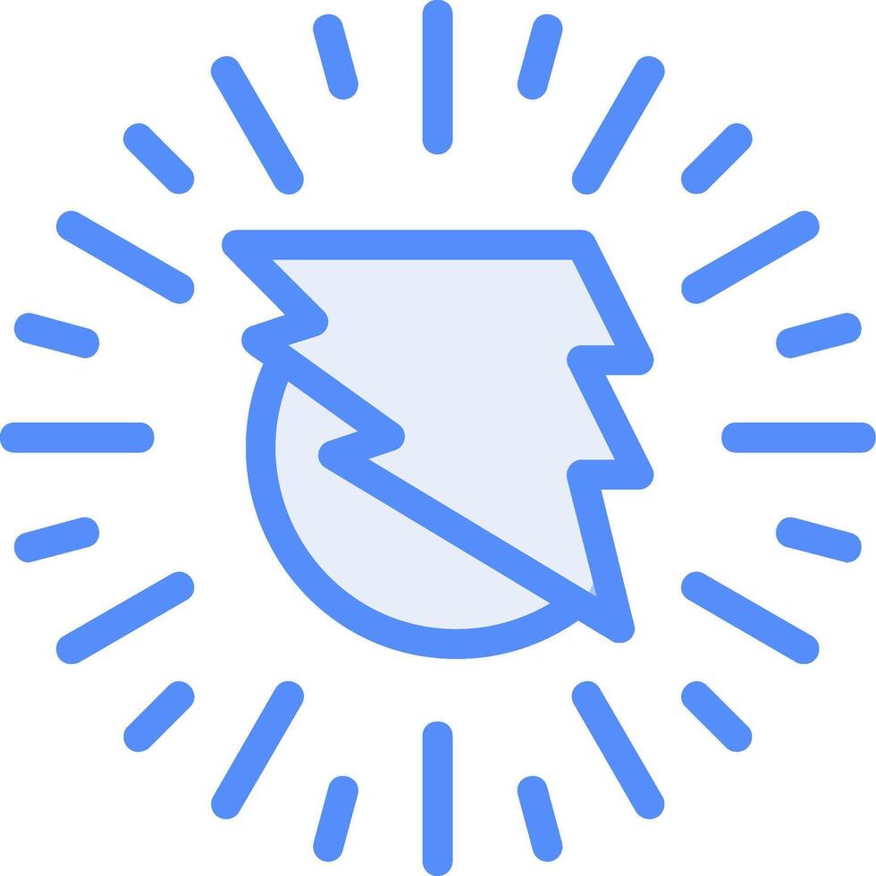Chispa - chispear oleada línea lleno azul icono vector