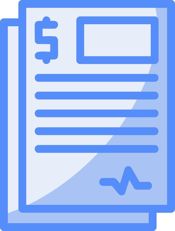 Contract Line Filled Blue Icon vector