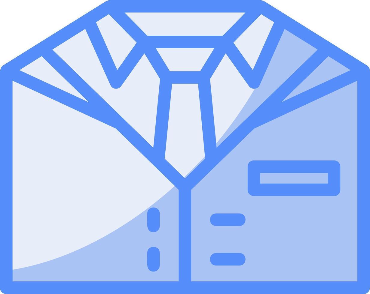 traje línea lleno azul icono vector