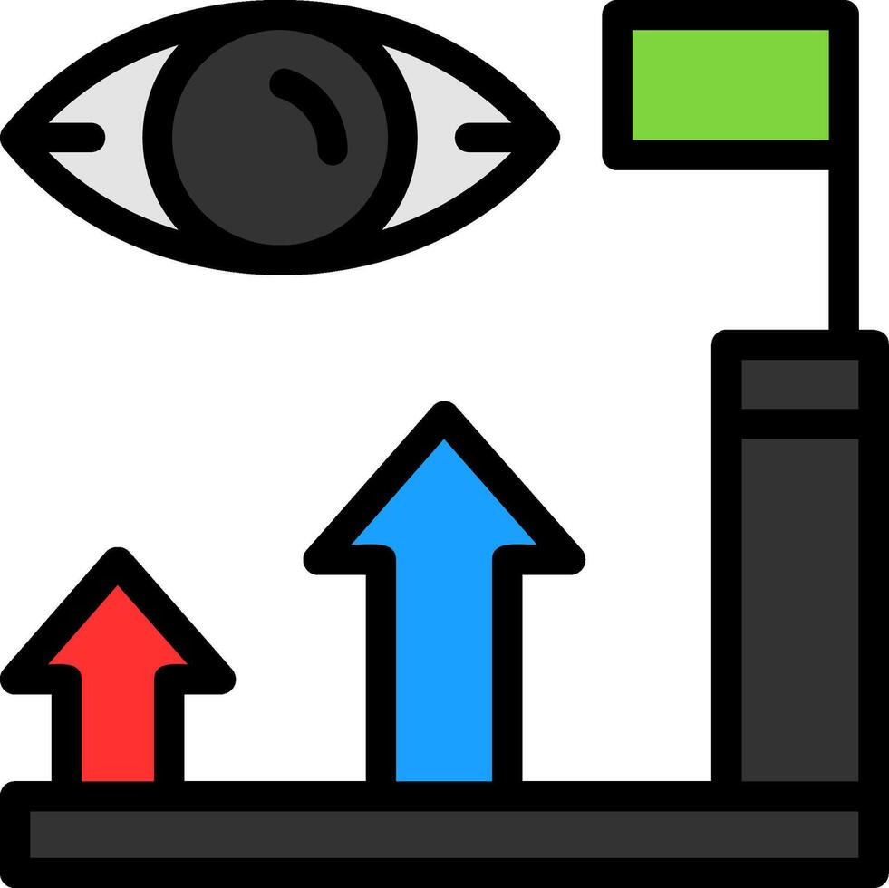 visión brío línea lleno vector