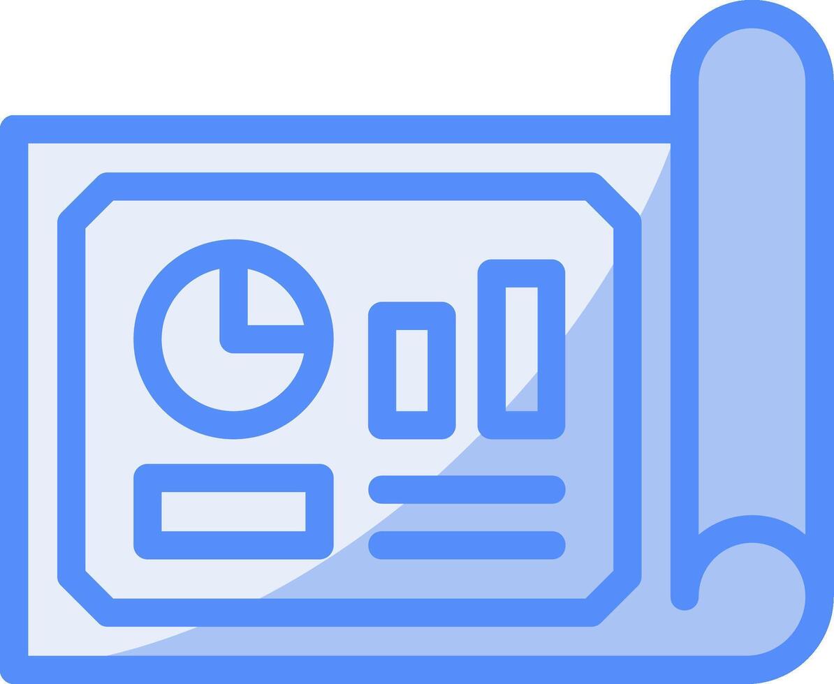 Blueprint Line Filled Blue Icon vector