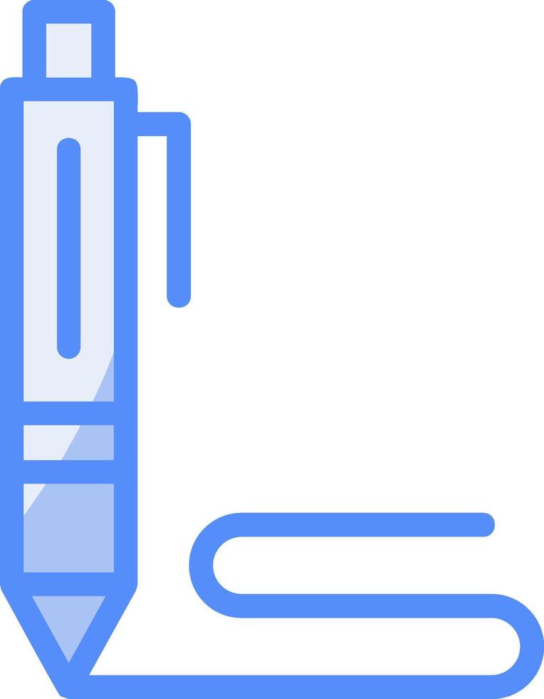 Pen Line Filled Blue Icon vector
