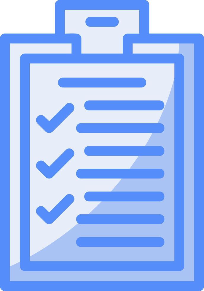 Checklist Line Filled Blue Icon vector
