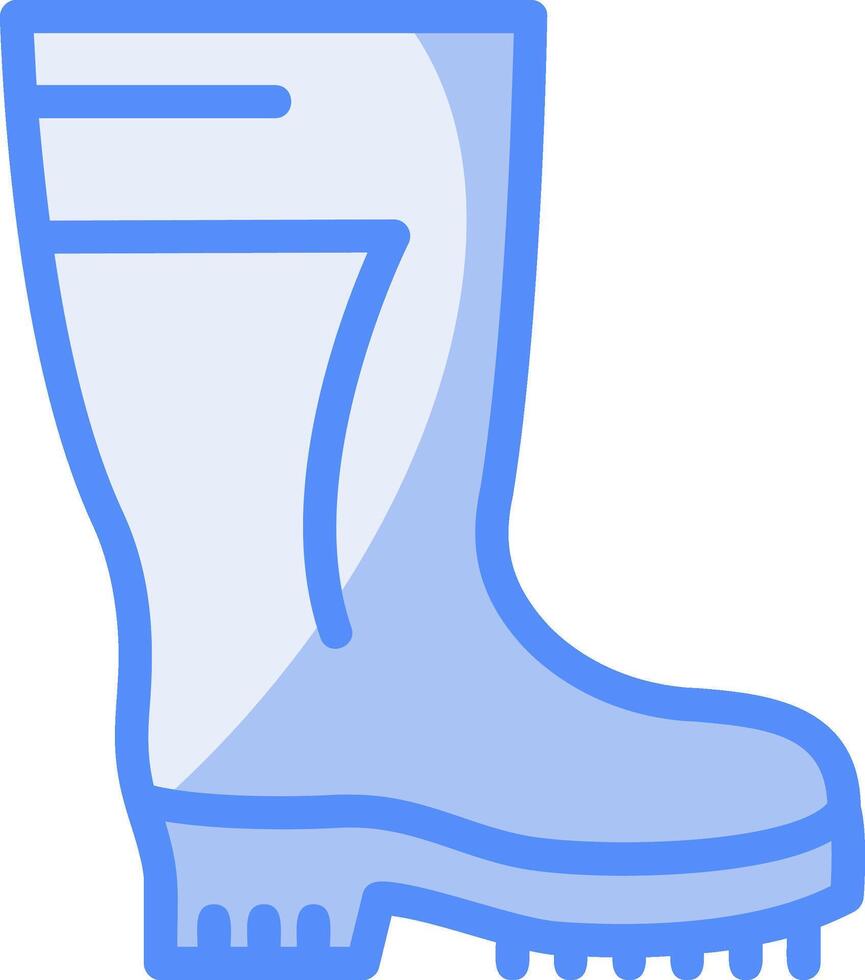 Safety Boot Line Filled Blue Icon vector