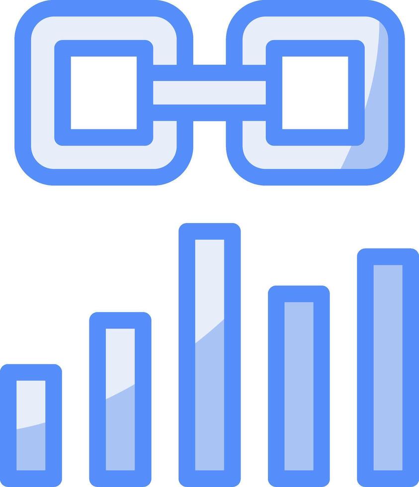 Link Line Filled Blue Icon vector