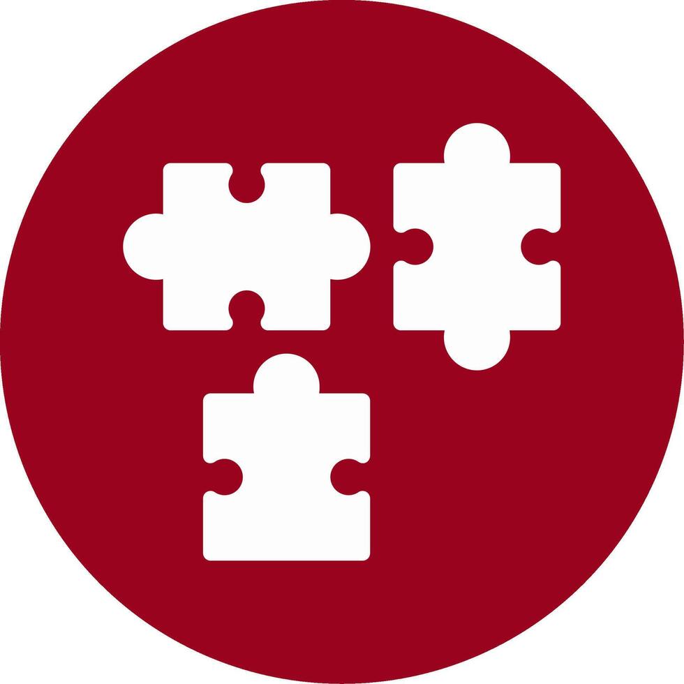 Jigsaw Glyph Circle Icon vector