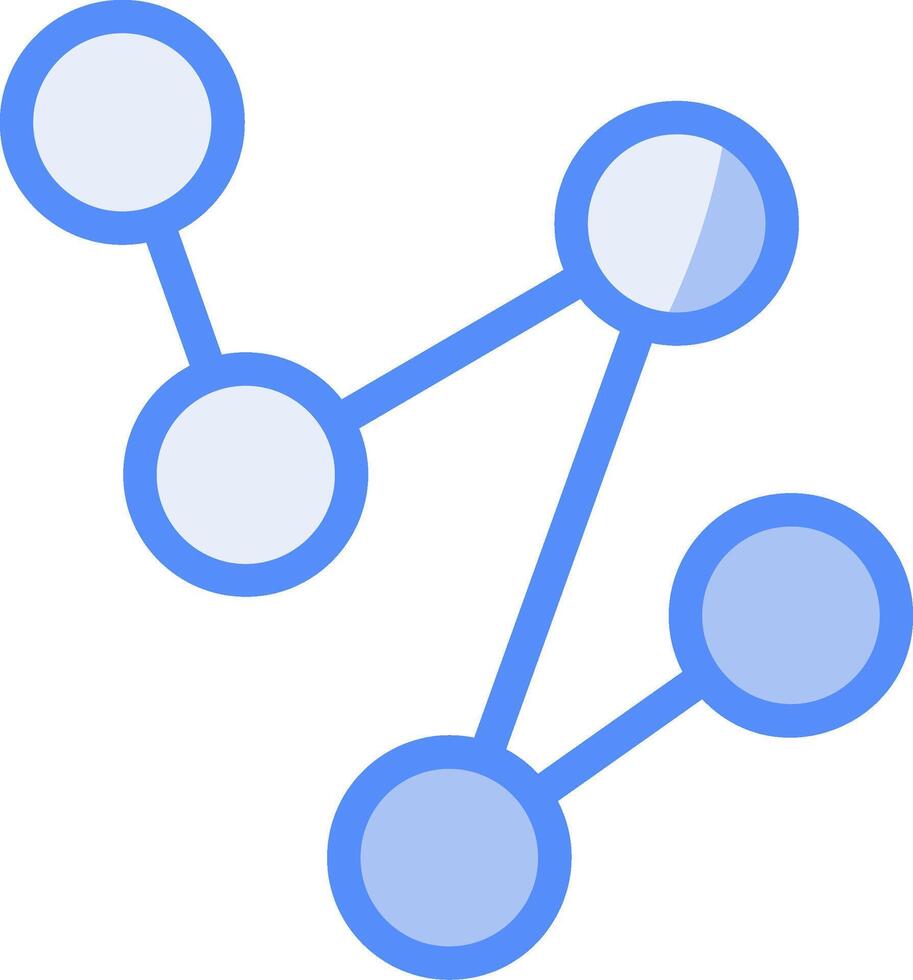 Connection Line Filled Blue Icon vector