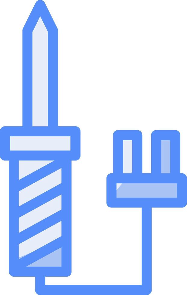 Soldering Iron Line Filled Blue Icon vector