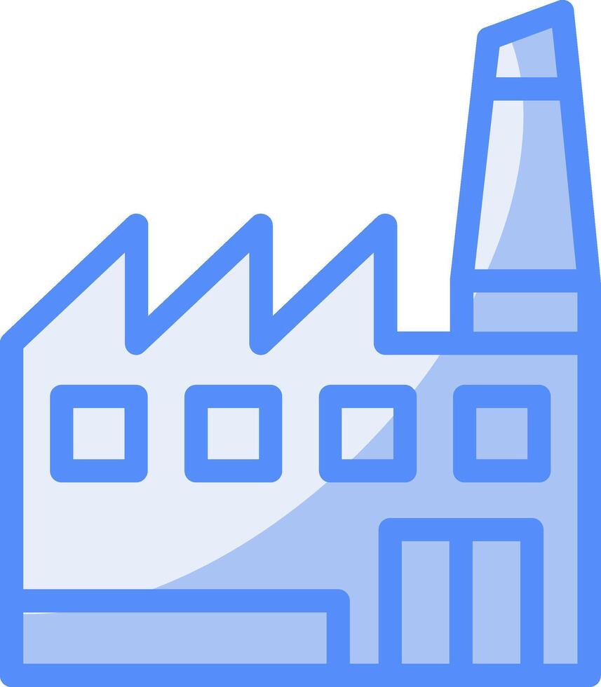 Manufacturing Plant Line Filled Blue Icon vector