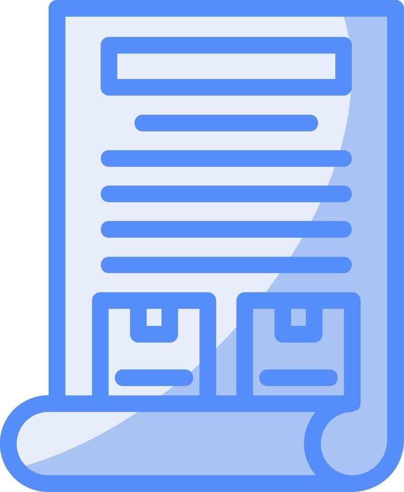 Industry News Line Filled Blue Icon vector