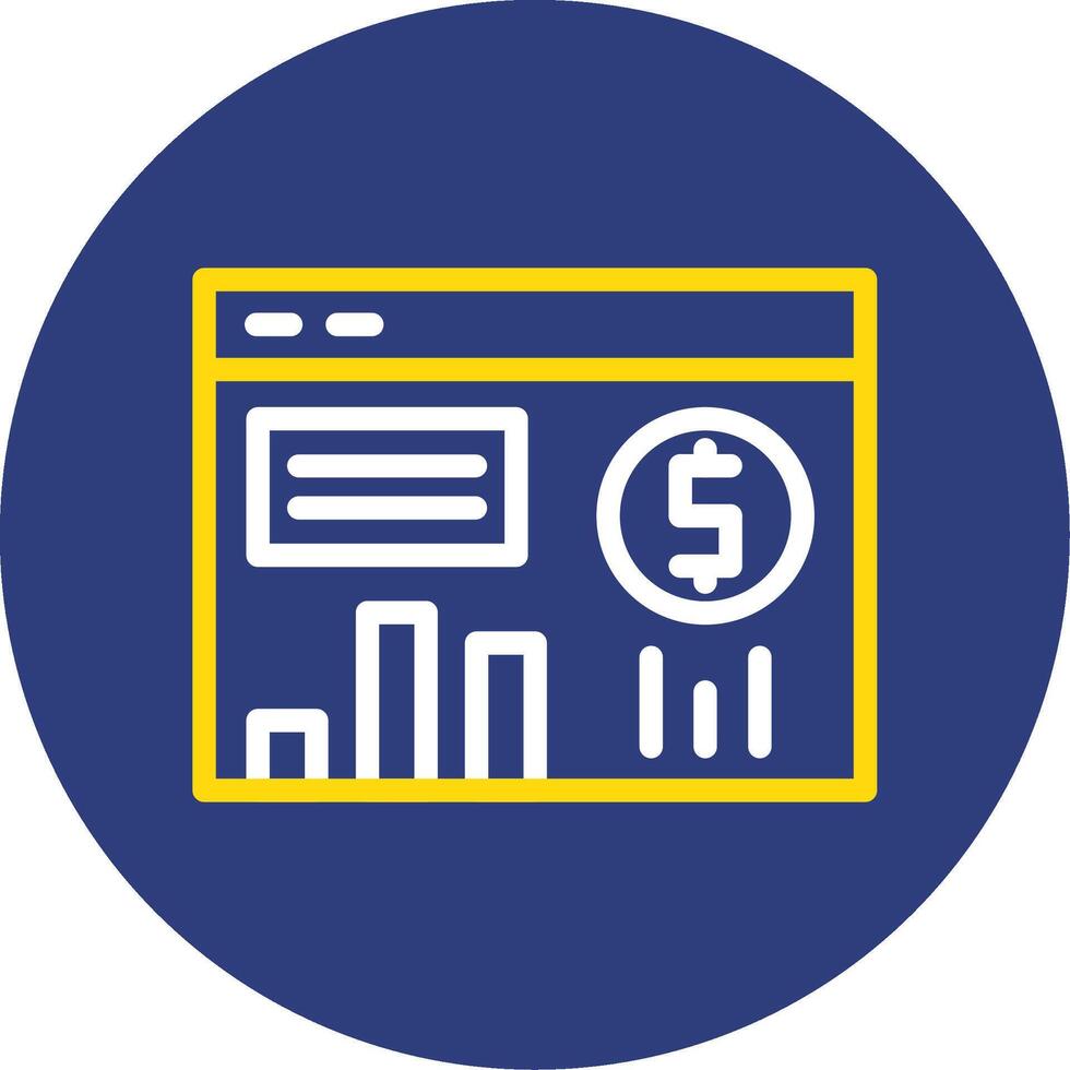 Investment Dual Line Circle Icon vector