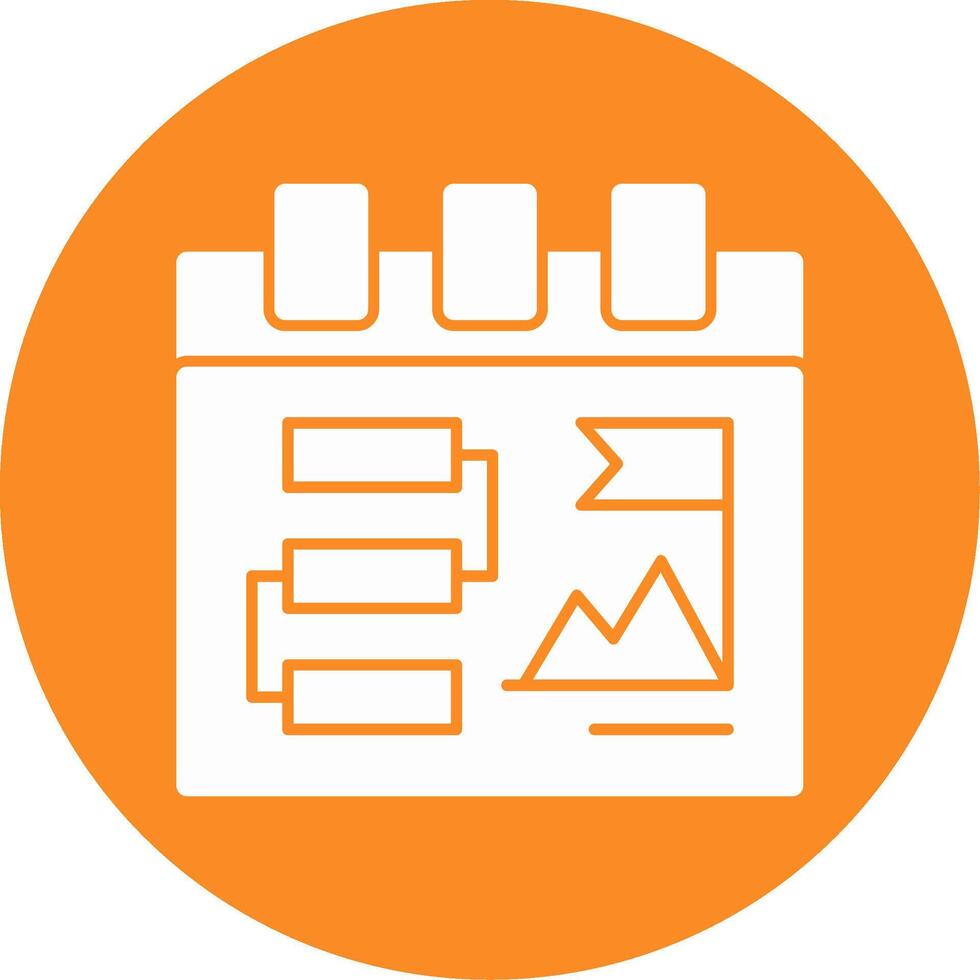 Milestone Glyph Circle Icon vector