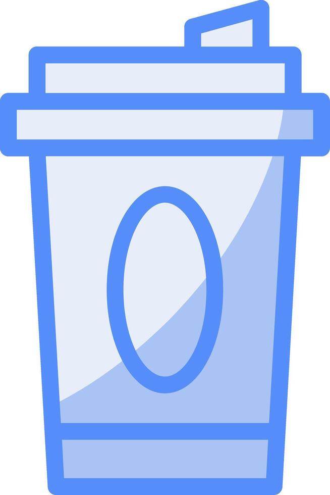 Coffee Cup Line Filled Blue Icon vector