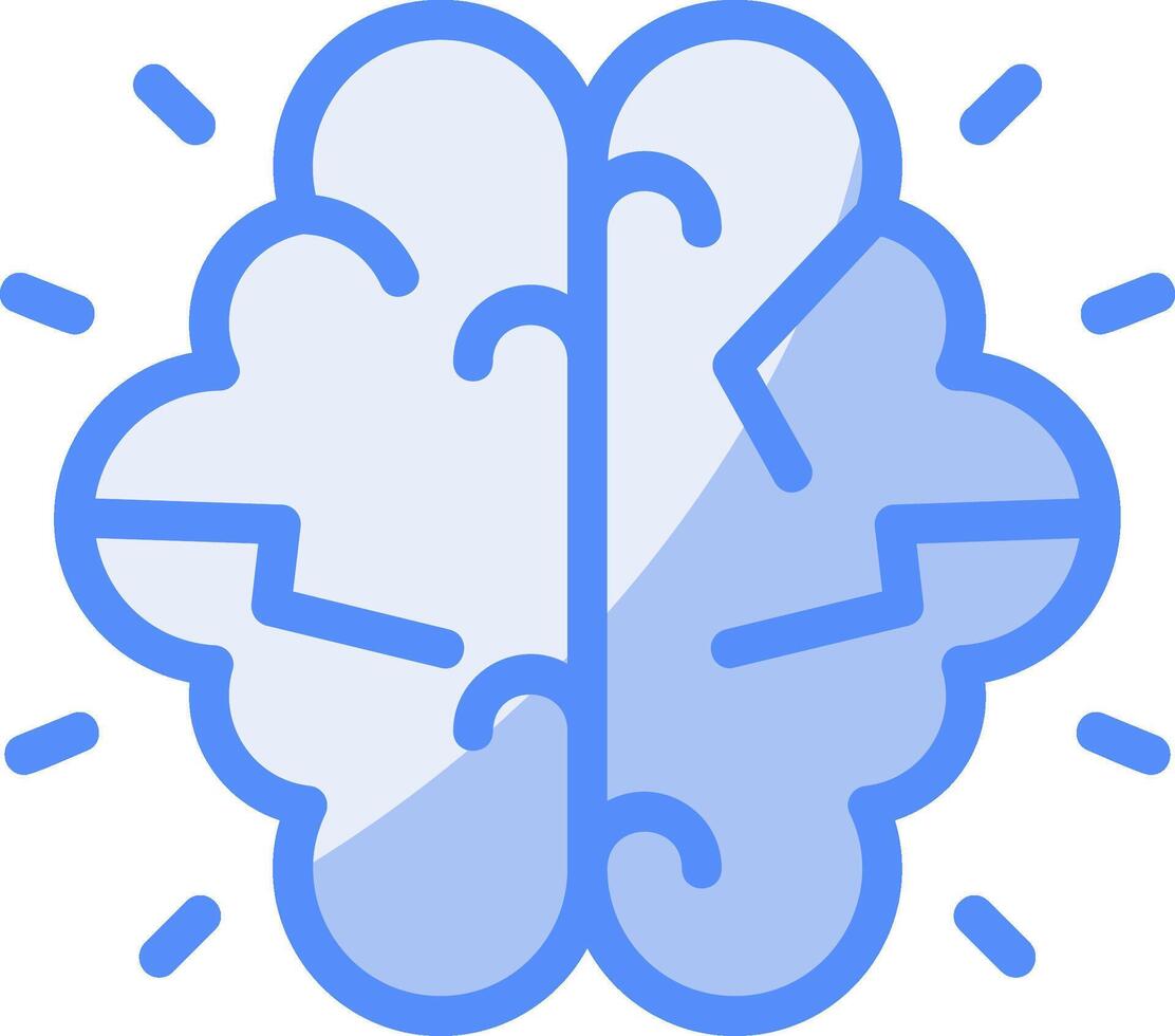 Brainstorming Line Filled Blue Icon vector