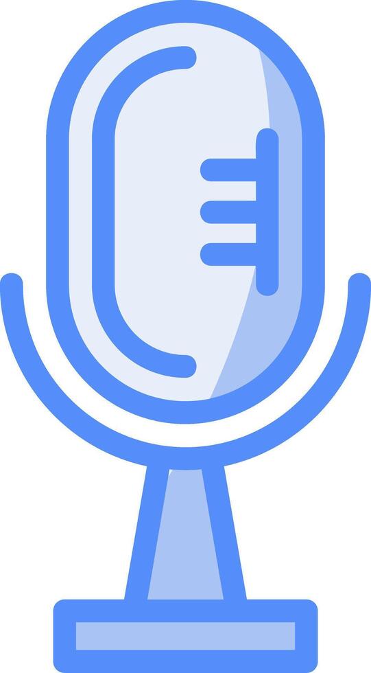 Microphone Line Filled Blue Icon vector