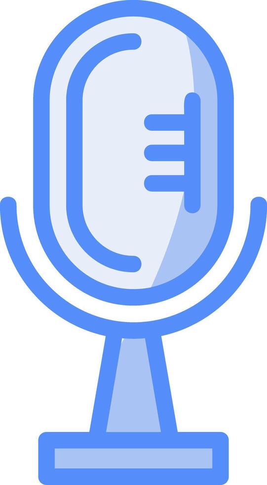 Microphone Line Filled Blue Icon vector