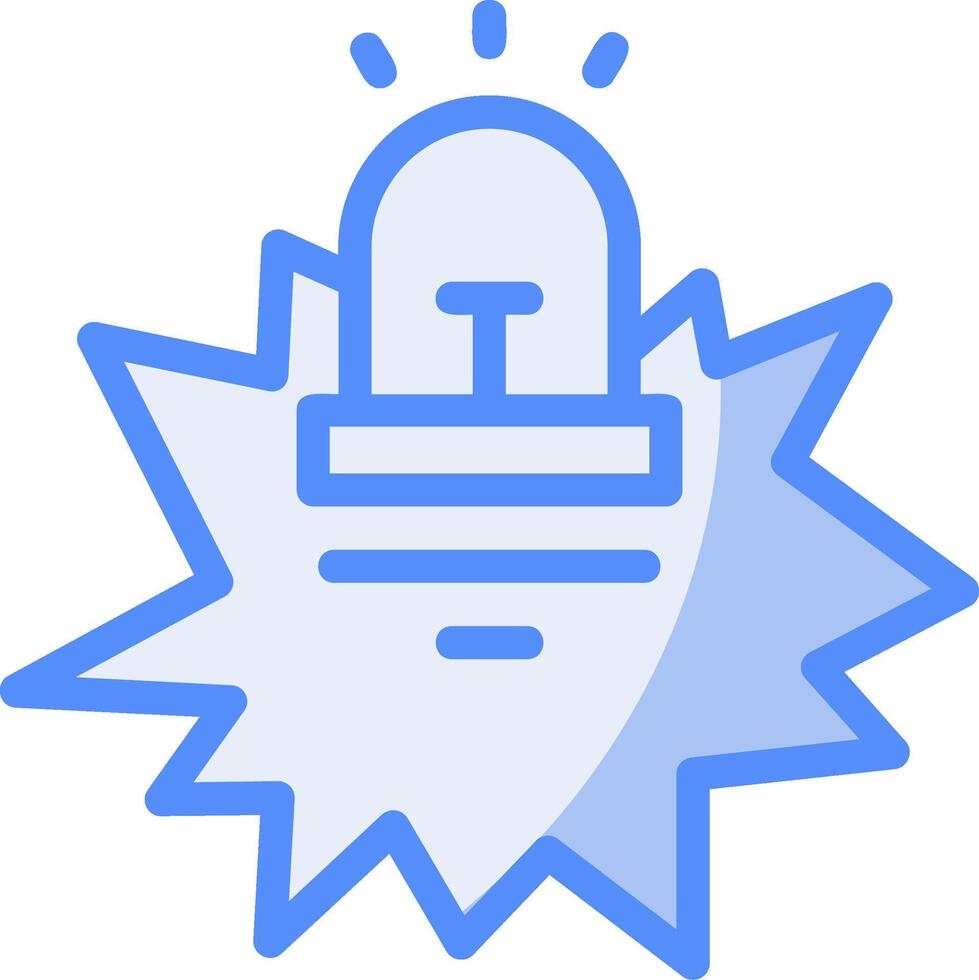 Beacon Burst Line Filled Blue Icon vector