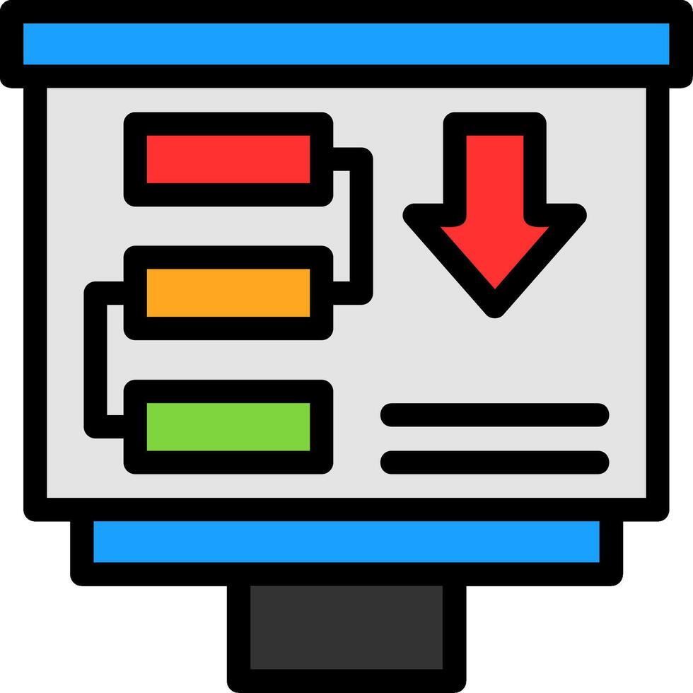 planificación línea lleno vector