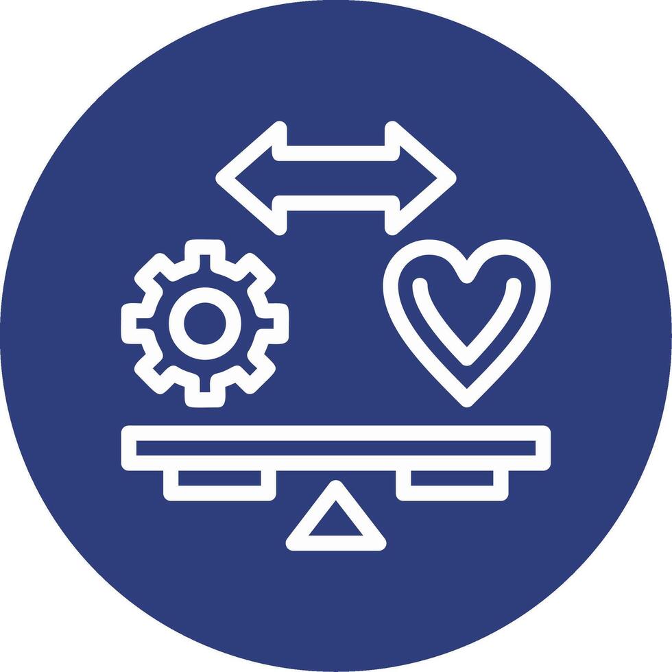 Work-Life Balance Outline Circle Icon vector