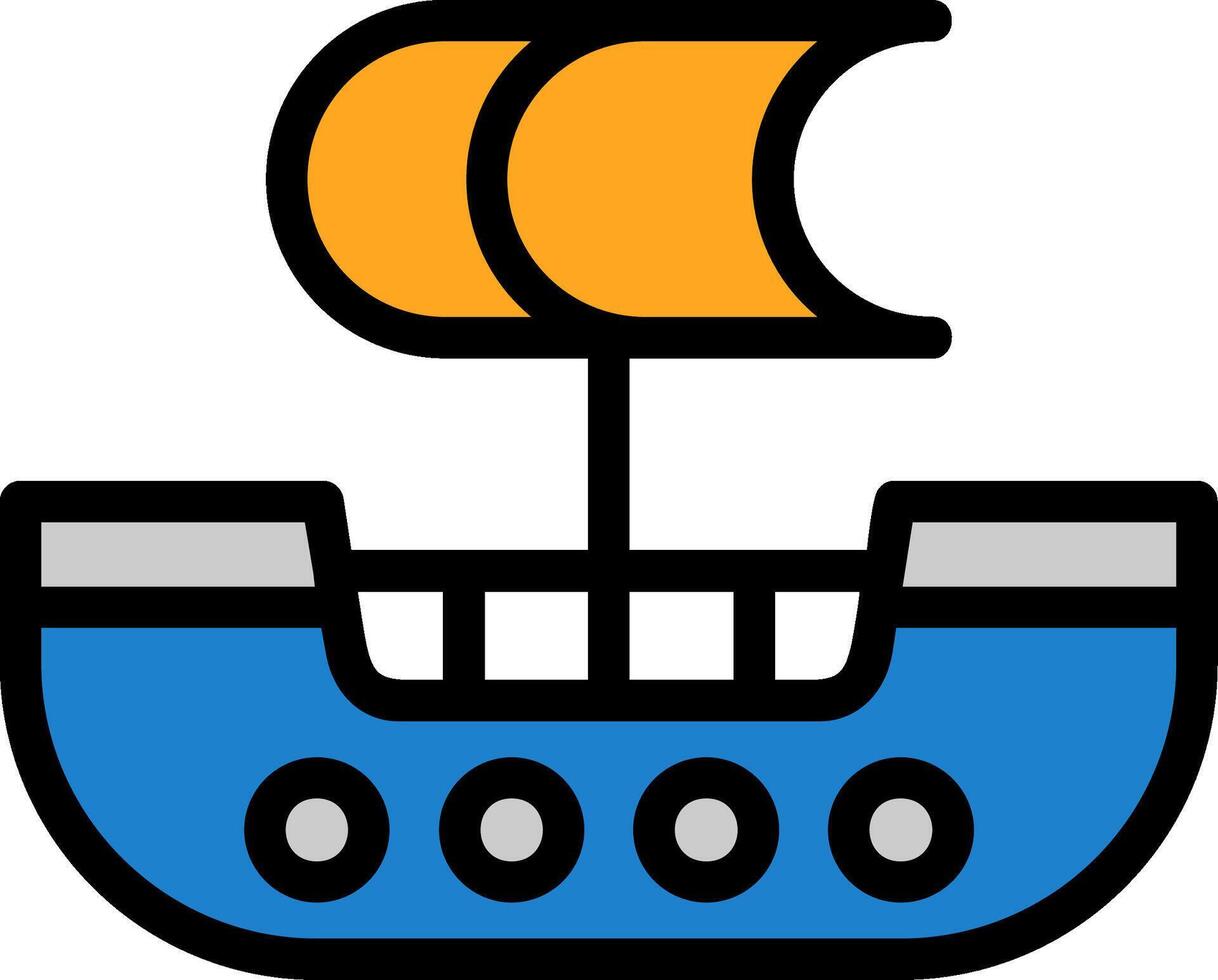 Pirate Ship Line Filled vector