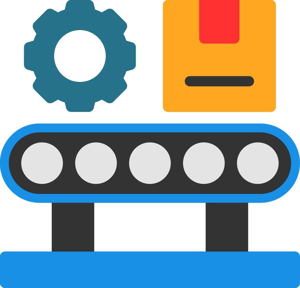 Assembly Line Flat Icon vector