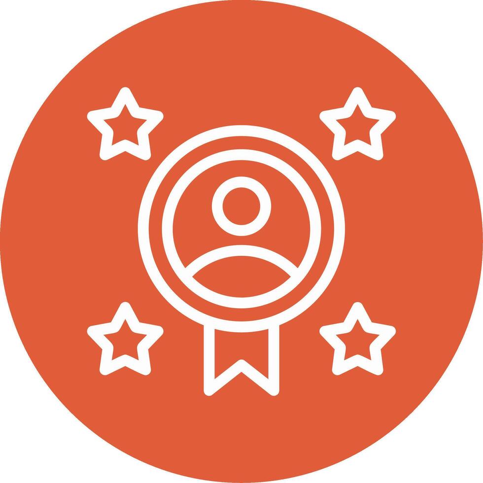 Employee of the Month Outline Circle Icon vector