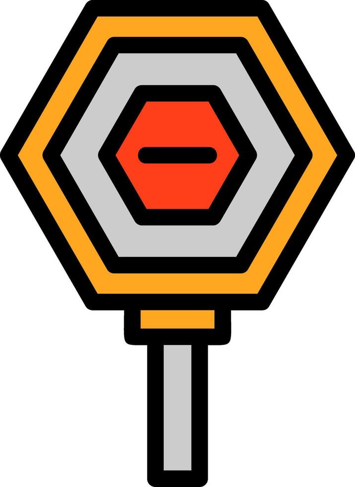 Stop Sign Line Filled vector