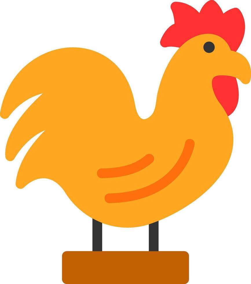 gallo figurilla plano icono vector