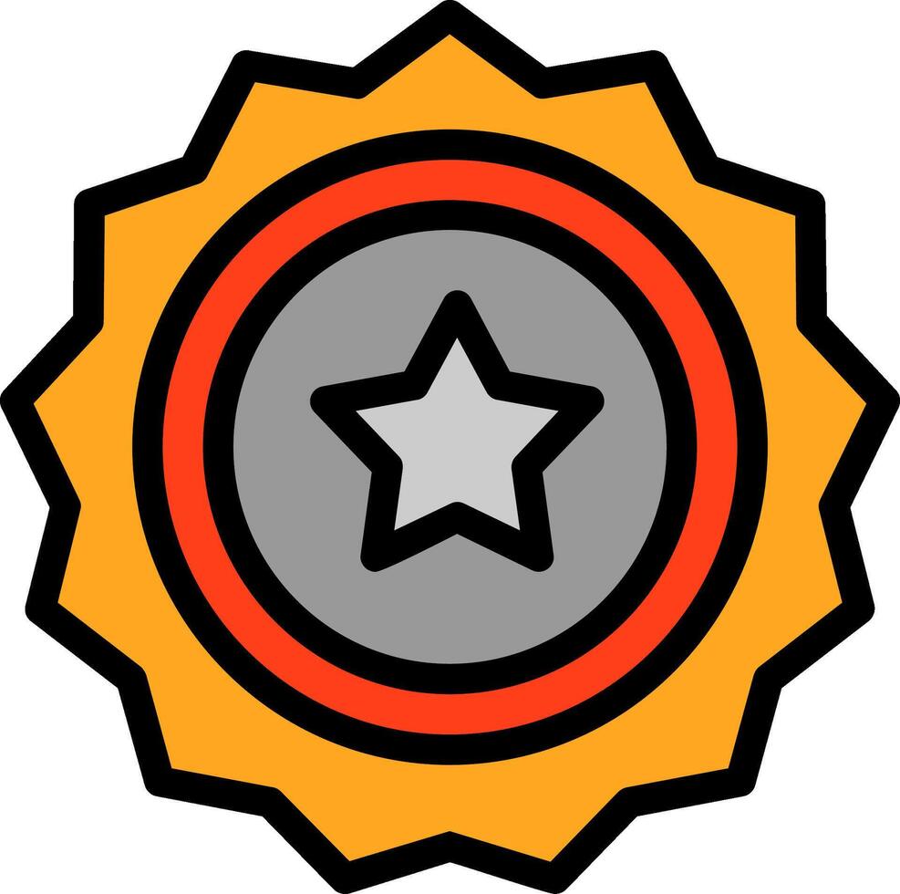 Sheriff Badge Line Filled vector