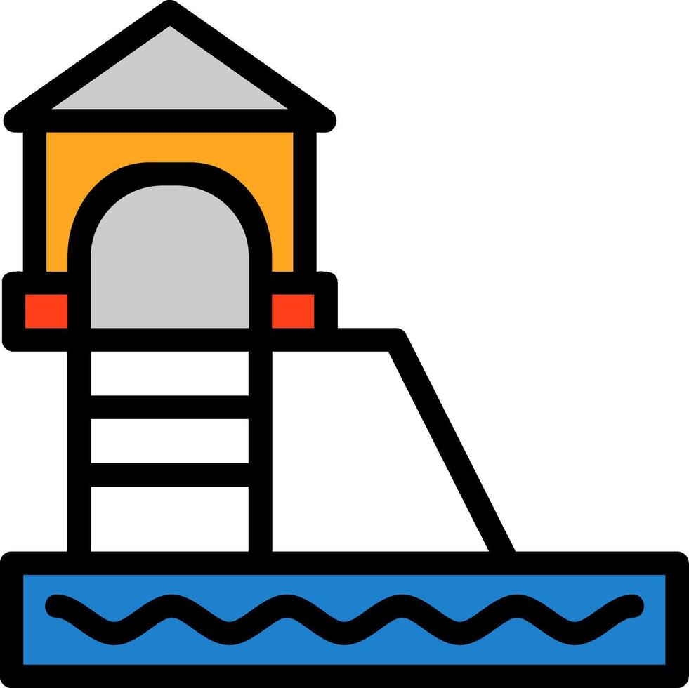 Water Slide Line Filled vector