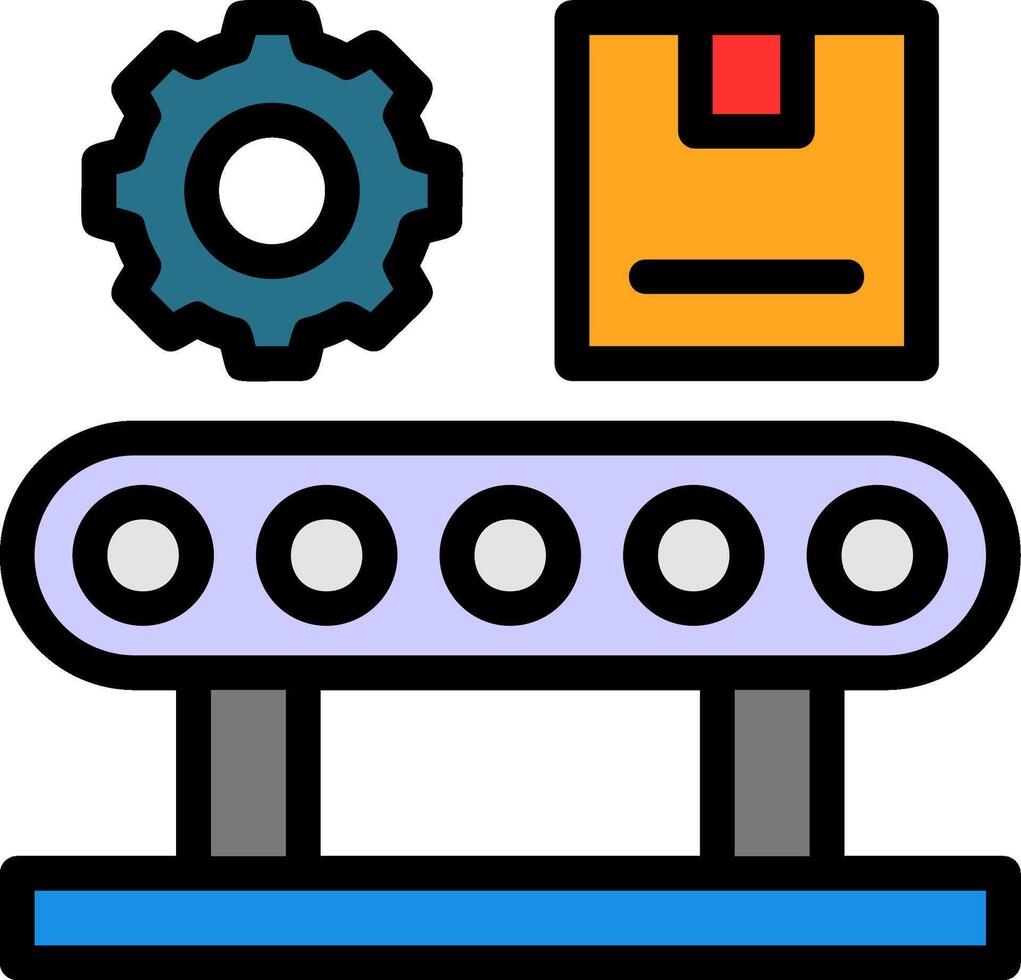 Assembly Line Line Filled vector