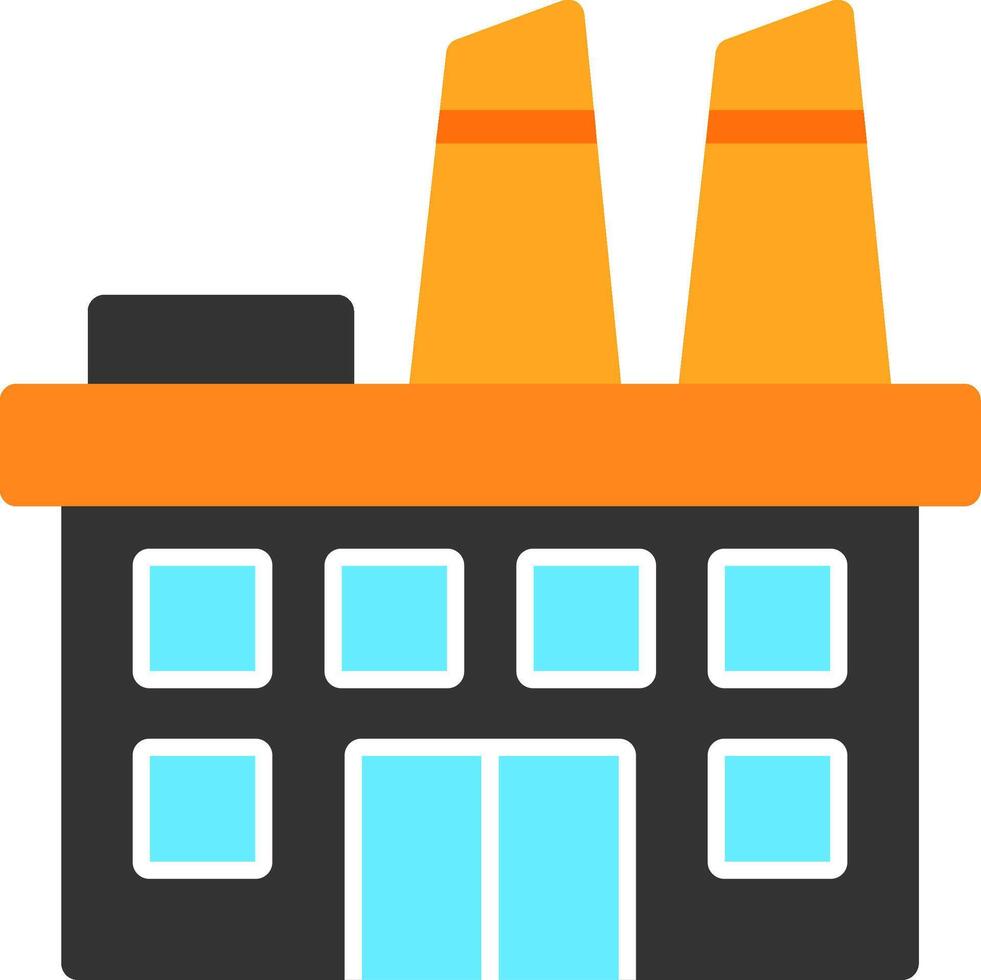 Factory Building Flat Icon vector