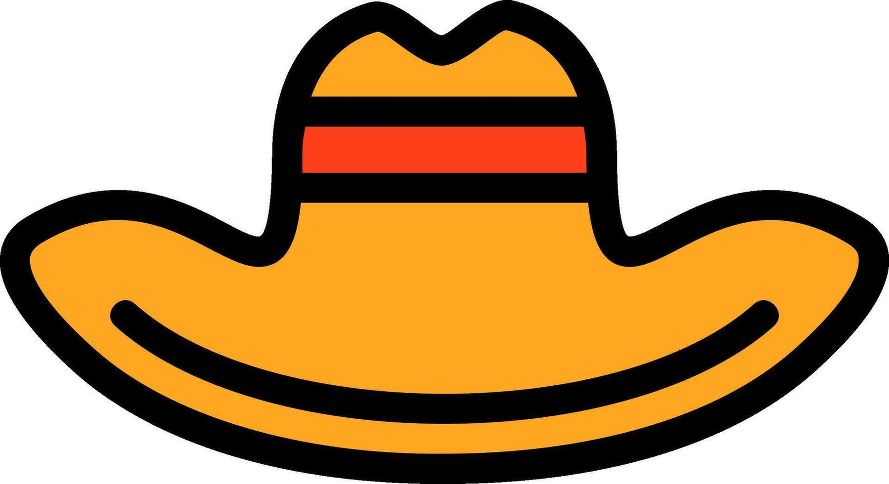 Cowboy Hat Line Filled vector