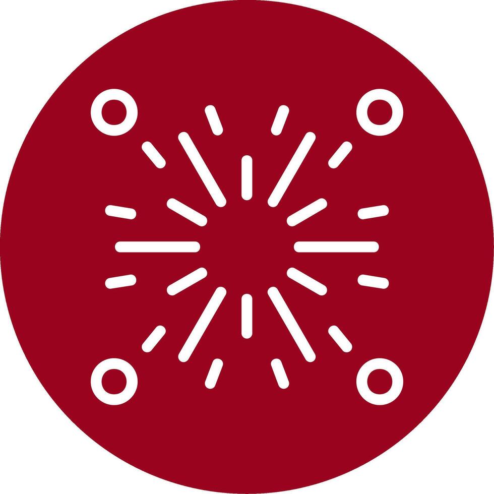 Firecracker Outline Circle Icon vector