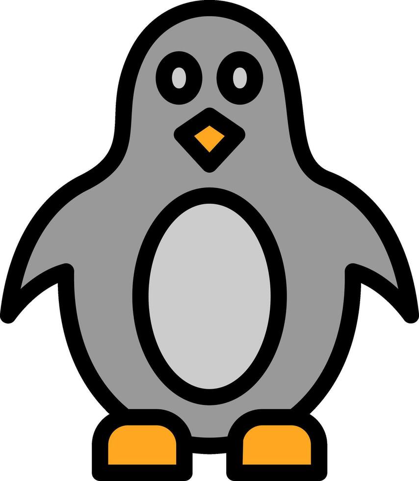 Penguin Line Filled vector