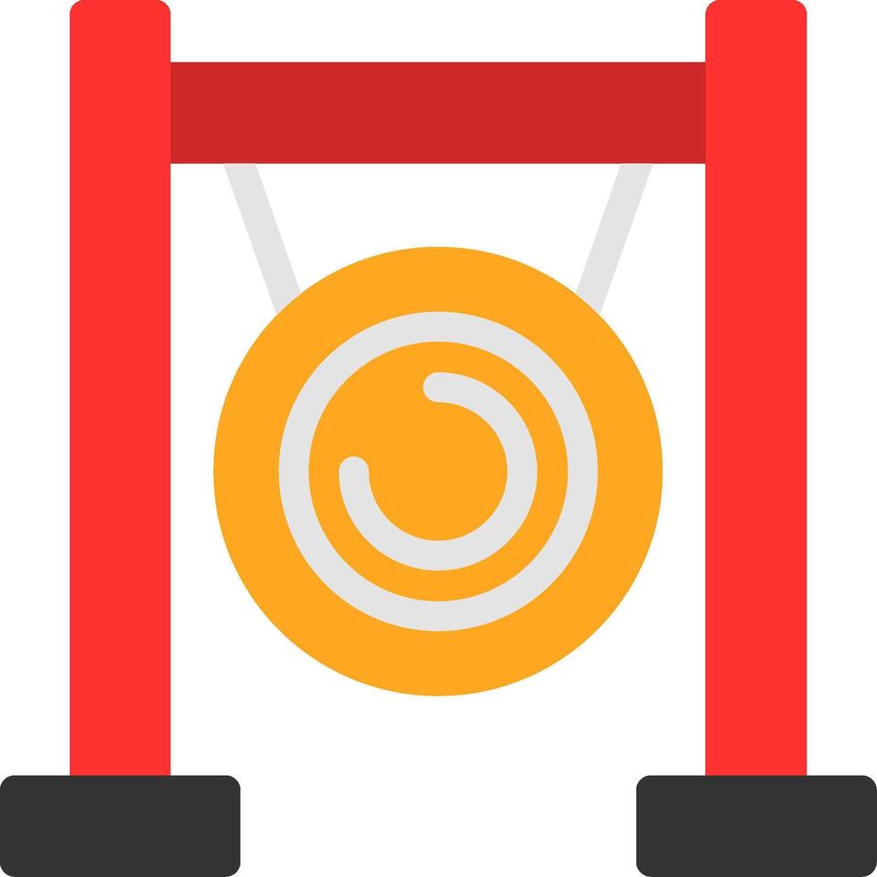icono plano de gong vector