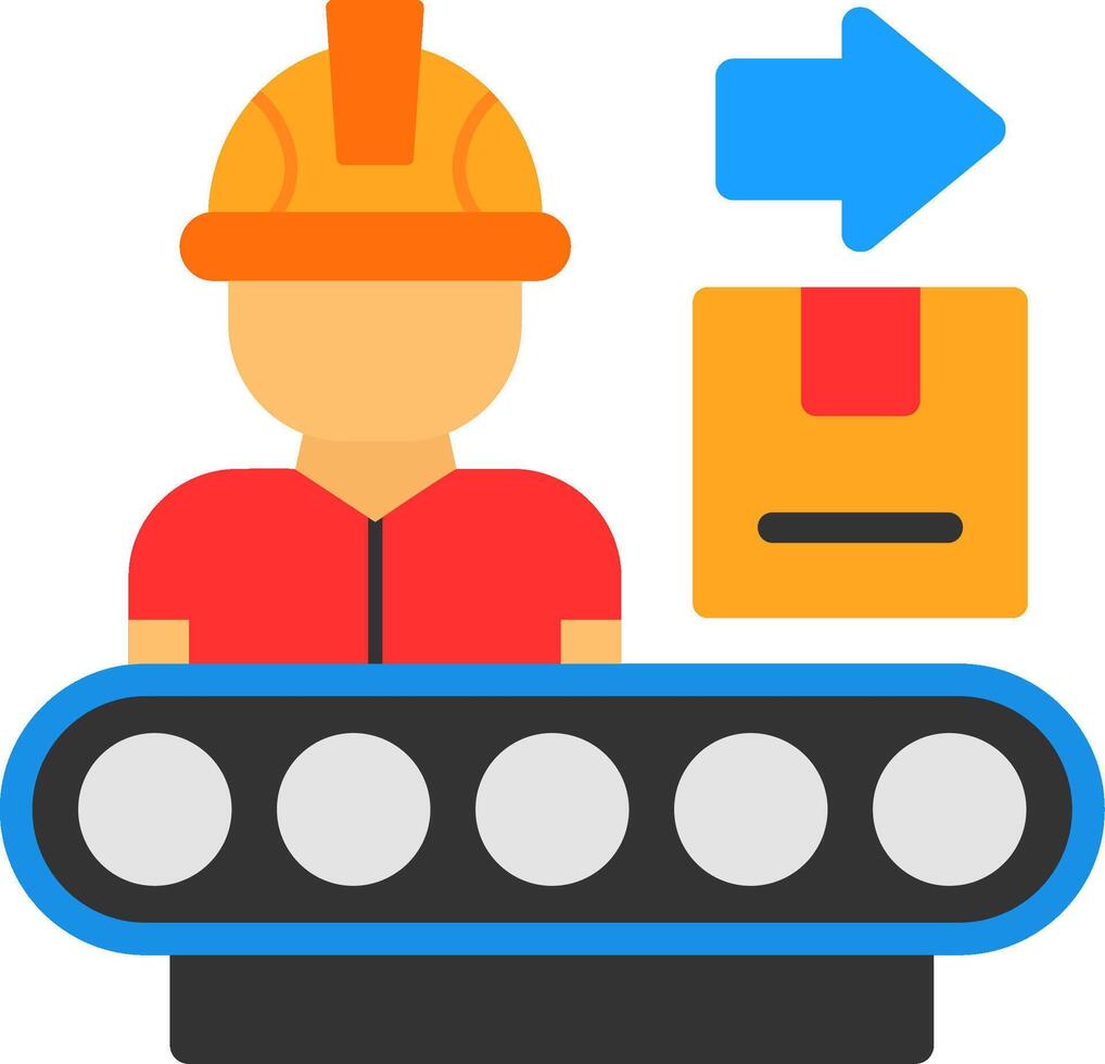 Manufacturing Process Flat Icon vector