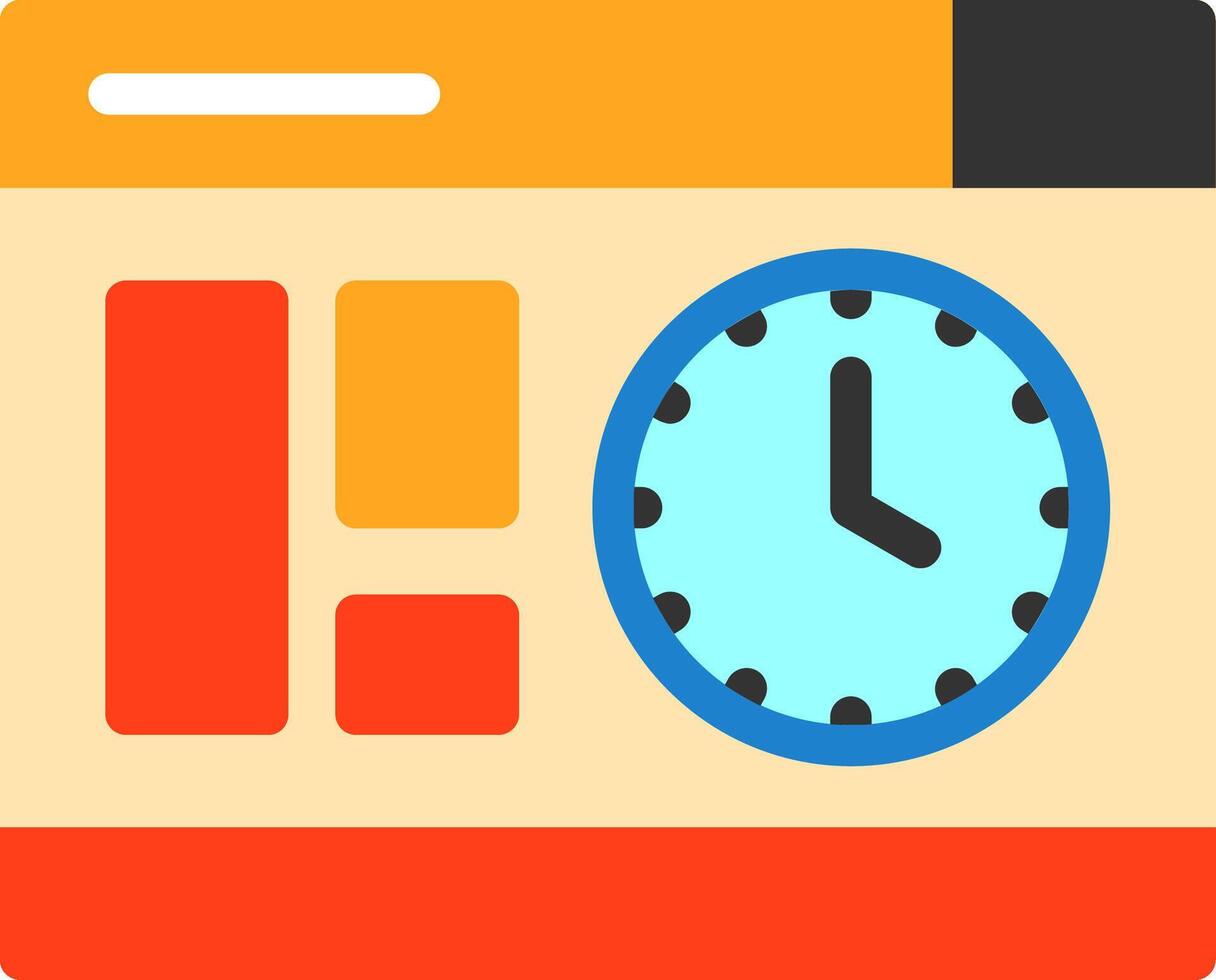 Clock Flat Icon vector